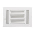 10" x 6" (Wall Opening Size) White Three-Way Sidewall/Ceiling Register (683 Series)