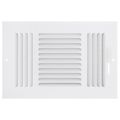 Product Image of 10" x 6" (Wall Opening Size) White Three-Way Sidewall/Ceiling Register (683 Series)