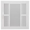 Product Image of 6" x 6" (Wall Opening Size) White Three-Way Sidewall/Ceiling Register (683 Series)