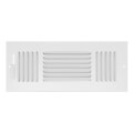 12" x 4" (Wall Opening Size) White 3-Way Sidewall/Ceiling Register (683 Series)