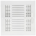 Product Image of 8" x 8" (Wall Opening Size) Four-Way White Sidewall/Ceiling Register (684 Series)