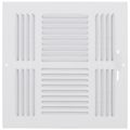Product Image of 10" x 10" (Wall Opening Size) Four-Way White Sidewall/Ceiling Register (684 Series)