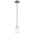 Product Image of Joelson 19" 1 Light Mini Pendant w/ Satin Etched Cased Opal and Clear Glass Accent Glass (Brushed Nickel)