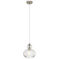 Product Image of Riviera 10.25" 1 Light Pendant w/ Clear Ribbed Glass (Brushed Nickel)