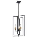 Product Image of Taubert 26.25" 3 Light Foyer Pendant w/ (Black) and (Natural Brass) Accents