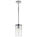 Product Image of Crosby 10.75" 1 Light Mini Pendant w/ Clear Glass (Chrome)
