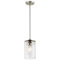 Product Image of Crosby 10.75" 1 Light Mini Pendant w/ Clear Glass (Brushed Nickel)