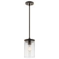 Product Image of Crosby 10.75" 1 Light Mini Pendant w/ Clear Glass (Olde Bronze)