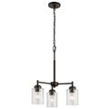 Product Image of Winslow 15.25" 3 Light Mini Chandelier w/ Clear Seeded Glass (Olde Bronze)