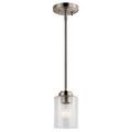 Product Image of Winslow 7" 1 Light Mini Pendant w/ Clear Seeded Glass (Brushed Nickel)