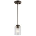 Product Image of Winslow 7" 1 Light Mini Pendant w/ Clear Seeded Glass (Olde Bronze)