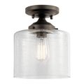 Product Image of Winslow 8.5" 1 Light Semi Flush w/ Clear Seeded Glass (Olde Bronze)