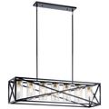 Product Image of Moorgate 48" 7 Light Linear Chandelier w/ Clear Glass (Black) and Brass