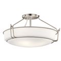 Product Image of Alkire 22" 4 light Semi Flush w/ Satin Etched White Glass (Brushed Nickel)