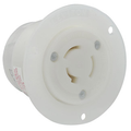 Product Image of 20A, 125/250V NEMA Non-NEMA, 3P, 3W, Flanged Outlet Locking Receptacle, Non-Grounding (White)