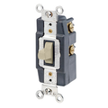 Product Image of 30A 120/277V Toggle Double-Throw Ctr-OFF Maintained Contact 1P AC Quiet Switch (Ivory)