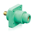 Product Image of 18 Series Single Pole Cam Type Female Panel Receptacle, Ball Nose, .75" Threaded Stud Termination, 90 Degrees, Cable Range #2, 4/0, 400A Max (Green)