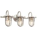 Product Image of Caparros 24" 3 Light Vanity Light w/ Clear Ribbed Glass (Brushed Nickel)