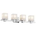 Product Image of Tully 32" 4 Light Vanity Light w/ Satin Etched Cased Opal Glass (Chrome)