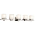 Product Image of Tully 40.25" 5 Light Vanity Light w/ Satin Etched Cased Opal Glass (Antique Pewter)