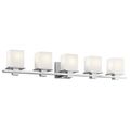 Product Image of Tully 40.25" 5 Light Vanity Light w/ Satin Etched Cased Opal Glass (Chrome)
