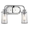Product Image of Braelyn 14.75" 2 Light Vanity Light w/ Clear Seeded Glass (Chrome)