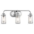 Product Image of Braelyn 24" 3 Light Vanity Light w/ Clear Seeded Glass (Chrome)