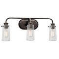 Product Image of Braelyn 24" 3 Light Vanity Light w/ Clear Seeded Glass (Olde Bronze)