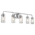 Product Image of Braelyn 44" 5 Light Vanity Light w/ Clear Seeded Glass (Chrome)