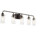Product Image of Braelyn 44" 5 Light Vanity Light w/ Clear Seeded Glass (Olde Bronze)