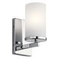 Product Image of Crosby 9.25" 1 Light Wall Sconce w/ Satin Etched Cased Opal (Chrome)