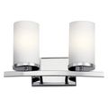 Product Image of Crosby 15" 2 Light Vanity Light Satin Etched Cased Opal (Chrome)