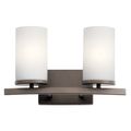 Product Image of Crosby 15" 2 Light Vanity Light Satin Etched Cased Opal (Olde Bronze)