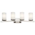 Product Image of Crosby 31" 4 Light Vanity Light Satin Etched Cased Opal (Brushed Nickel)