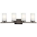 Product Image of Crosby 31" 4 Light Vanity Light Satin Etched Cased Opal (Olde Bronze)