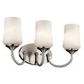 Product Image of Aubrey 21" 3 Light Vanity Light w/ Satin Etched Cased Opal Glass (Brushed Nickel)