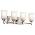 Product Image of Shailene 29.5" 4 Light Vanity Light w/ Satin Etched Glass (Brushed Nickel)