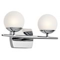 Product Image of Jasper 16.5"es 2 Light Halogen Vanity Light w/ Satin Etched Cased Opal Glass (Chrome)