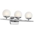 Product Image of Jasper 24.5" 3 Light Halogen Vanity Light w/ Satin Etched Cased Opal Glass (Chrome)