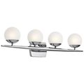 Product Image of Jasper 32.25" 4 Light Halogen Vanity Light w/ Satin Etched Cased Opal Glass (Chrome)