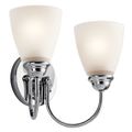 Product Image of Jolie 13" 2 Light Vanity Light w/ Satin Etched Glass (Chrome)