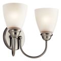 Product Image of Jolie 13" 2 Light Vanity Light w/ Satin Etched Glass (Brushed Nickel)