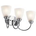 Product Image of Jolie 20.25" 3 Light Vanity Light w/ Satin Etched Glass (Chrome)