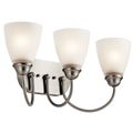 Product Image of Jolie 20.25" 3 Light Vanity Light w/ Satin Etched Glass (Brushed Nickel)