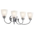 Product Image of Jolie 28" 4 Light Vanity Light w/ Satin Etched Glass (Chrome)