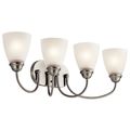 Product Image of Jolie 28" 4 Light Vanity Light w/ Satin Etched Glass (Brushed Nickel)