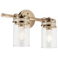Product Image of Brinley 15.75" 2 Light Vanity Light w/ Clear Glass (Champagne Bronze)