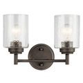 Product Image of Winslow 12.75" 2 Light Vanity Light w/ Clear Seeded Glass (Olde Bronze)