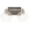 Product Image of The Harmony 15.5" 2 Light vanity light w/ clear glass (Brushed Nickel)