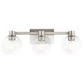 Product Image of The Harmony 24.5" 3 light vanity w/ clear glass (Brushed Nickel)